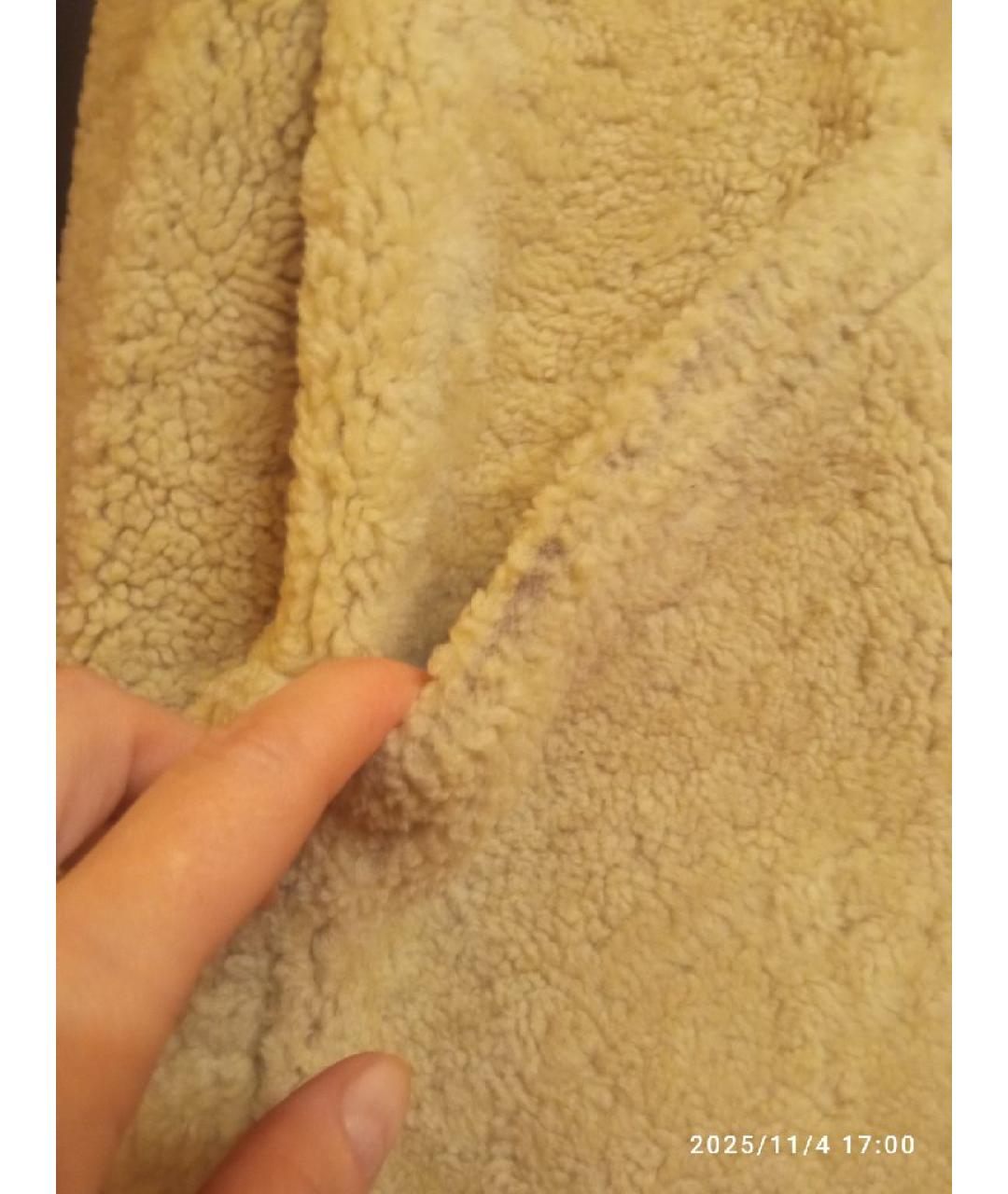 BURBERRY Бежевая меховая дубленка, фото 5