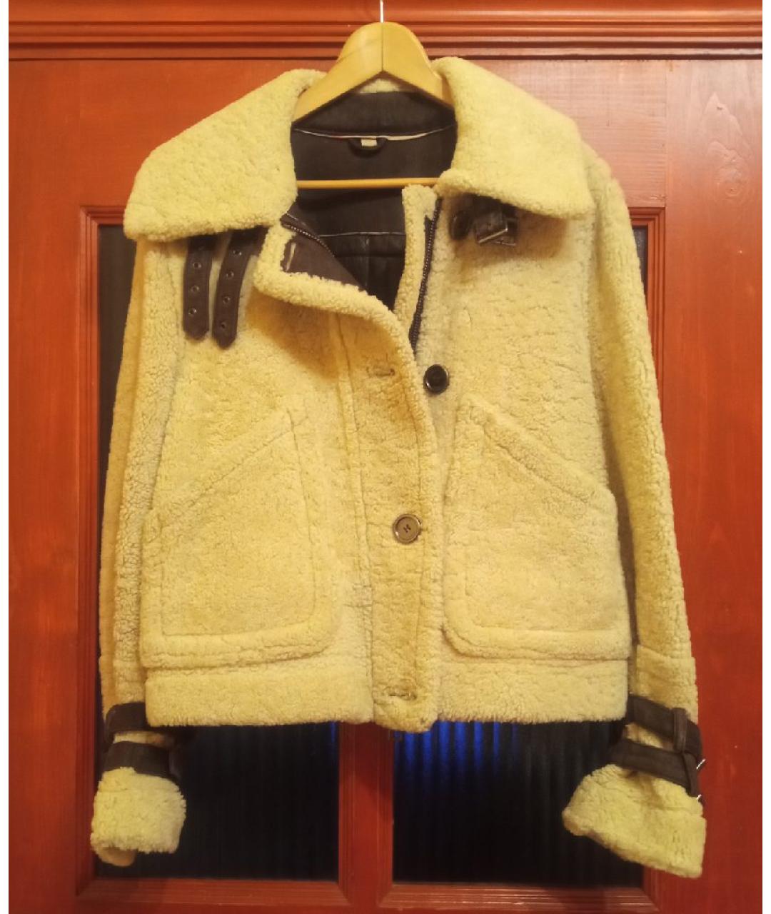 BURBERRY Бежевая меховая дубленка, фото 7