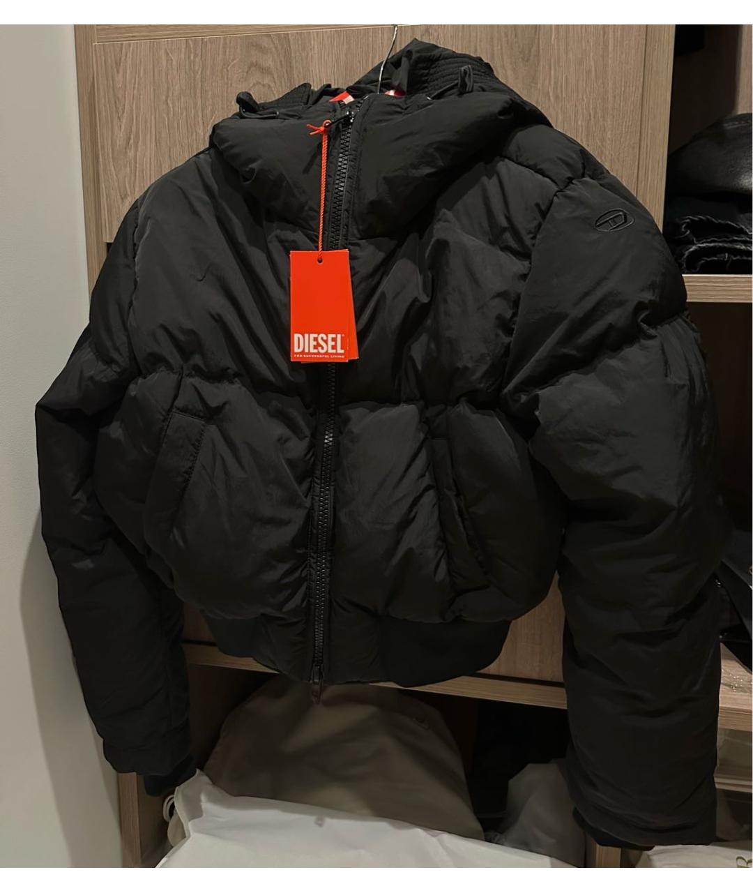 DIESEL Черный полиэстеровый пуховик, фото 6