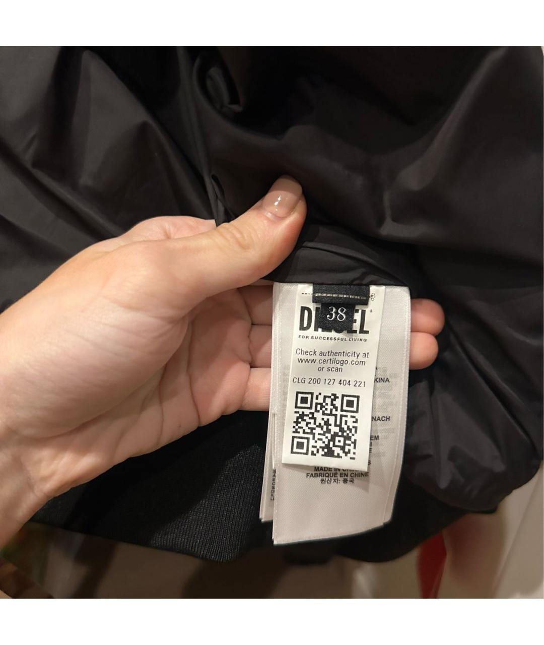 DIESEL Черный полиэстеровый пуховик, фото 8