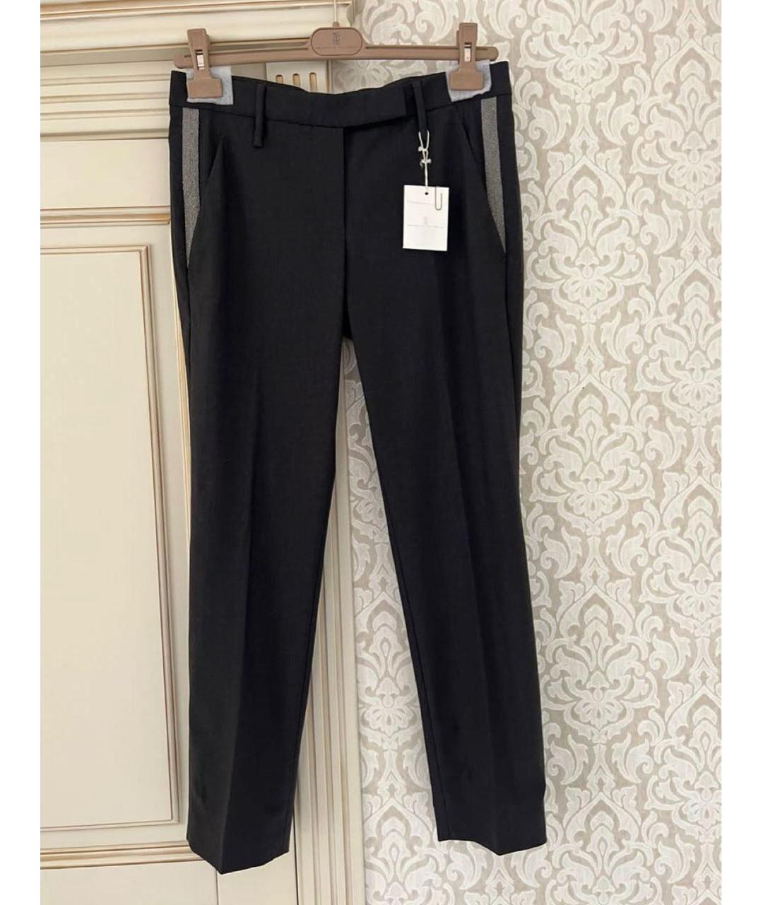 BRUNELLO CUCINELLI Серые шерстяные прямые брюки, фото 6