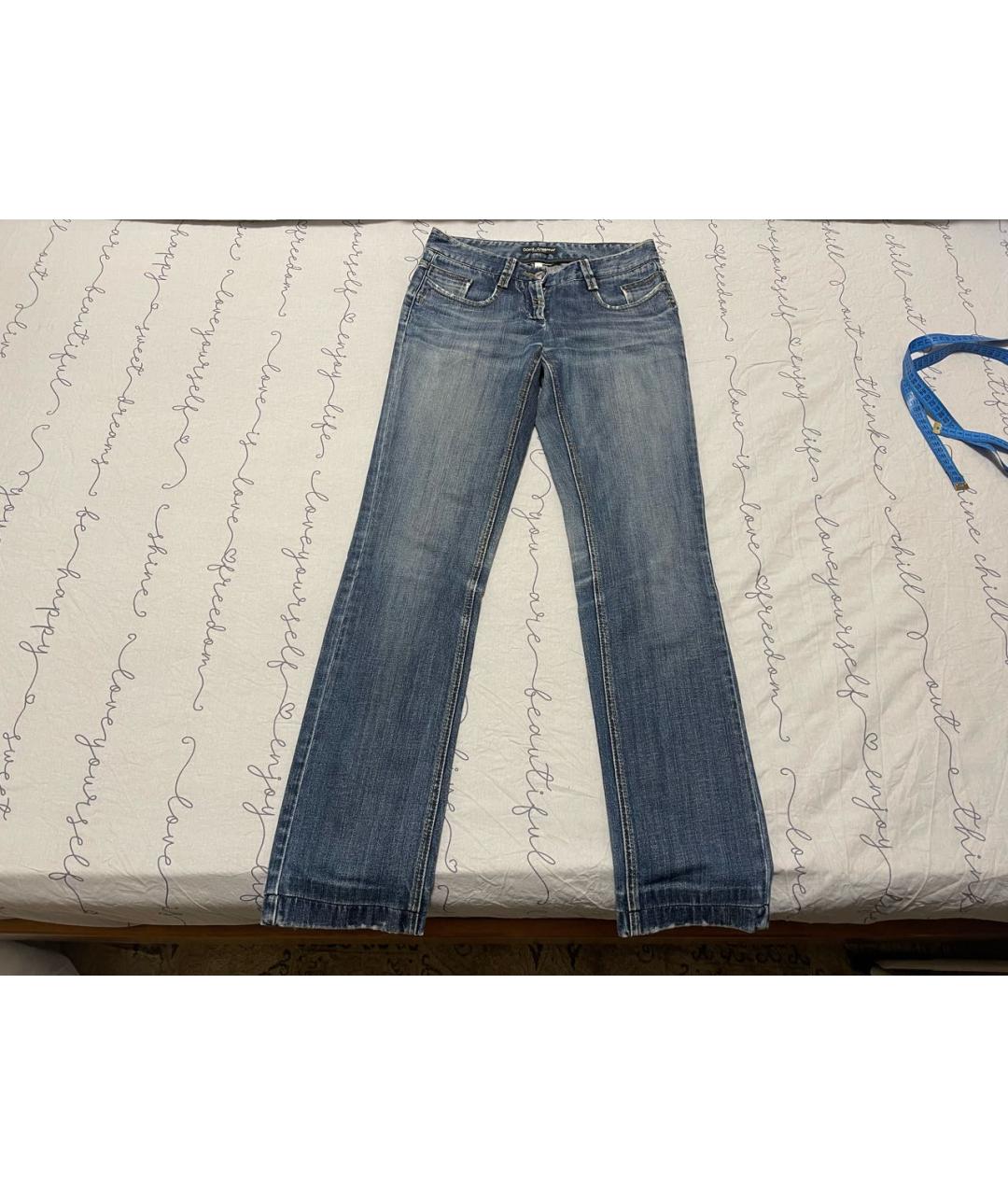 DOLCE&GABBANA Синие хлопковые прямые джинсы, фото 6