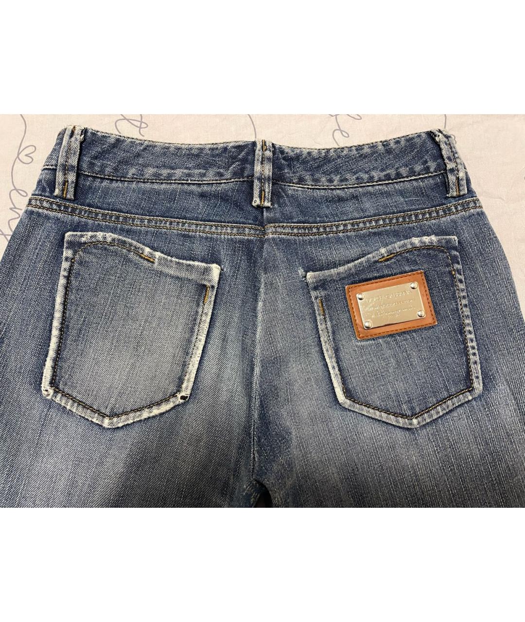 DOLCE&GABBANA Синие хлопковые прямые джинсы, фото 5