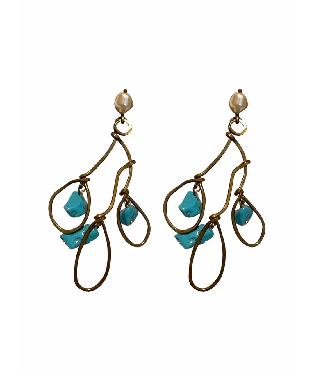 MARNI Бирюзовые металлические клипсы, фото 1