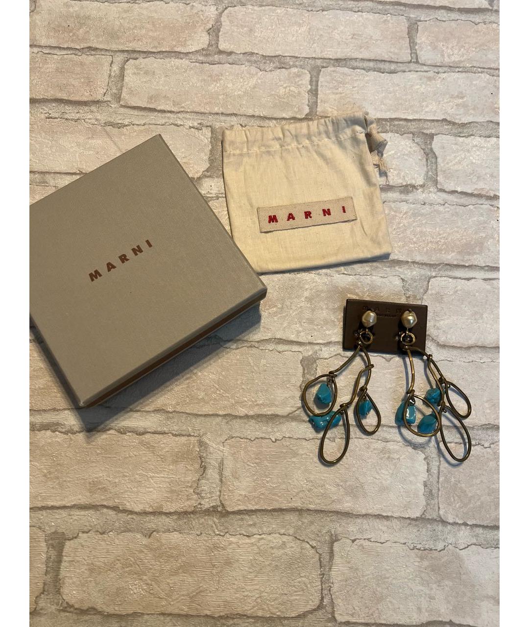 MARNI Бирюзовые металлические клипсы, фото 2