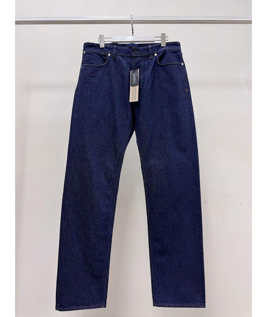 STONE ISLAND Темно-синие хлопковые прямые джинсы, фото 3