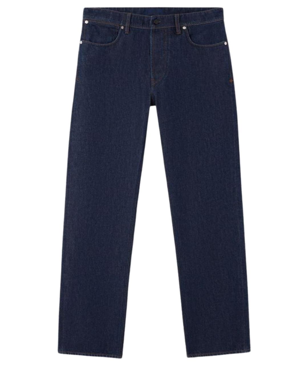 STONE ISLAND Темно-синие хлопковые прямые джинсы, фото 1