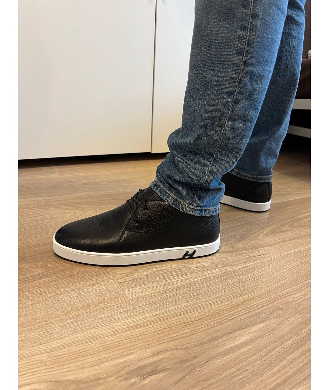 HERMES Черные кожаные низкие ботинки, фото 6