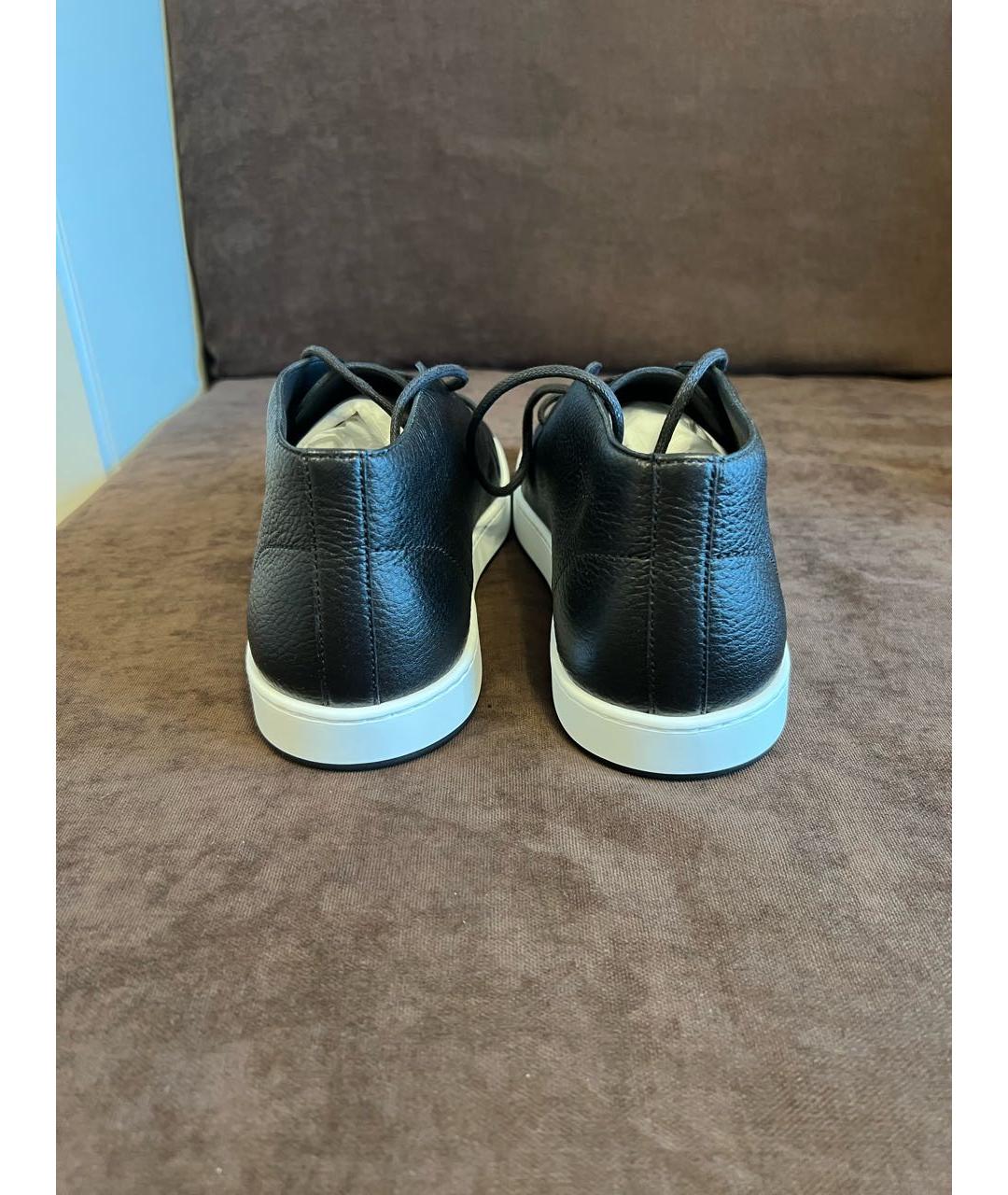 HERMES Черные кожаные низкие ботинки, фото 4