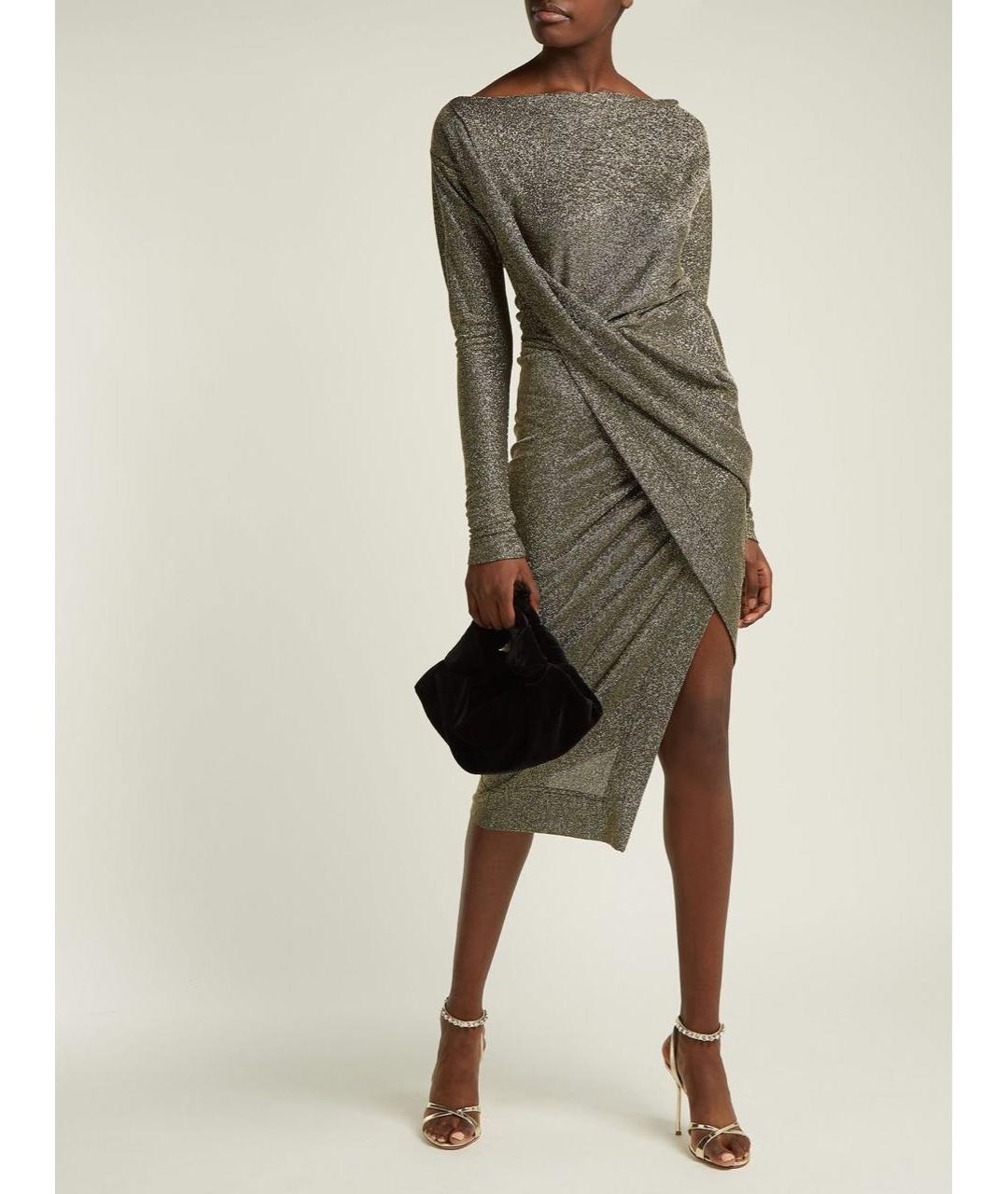 VIVIENNE WESTWOOD Золотое вискозное коктейльное платье, фото 2