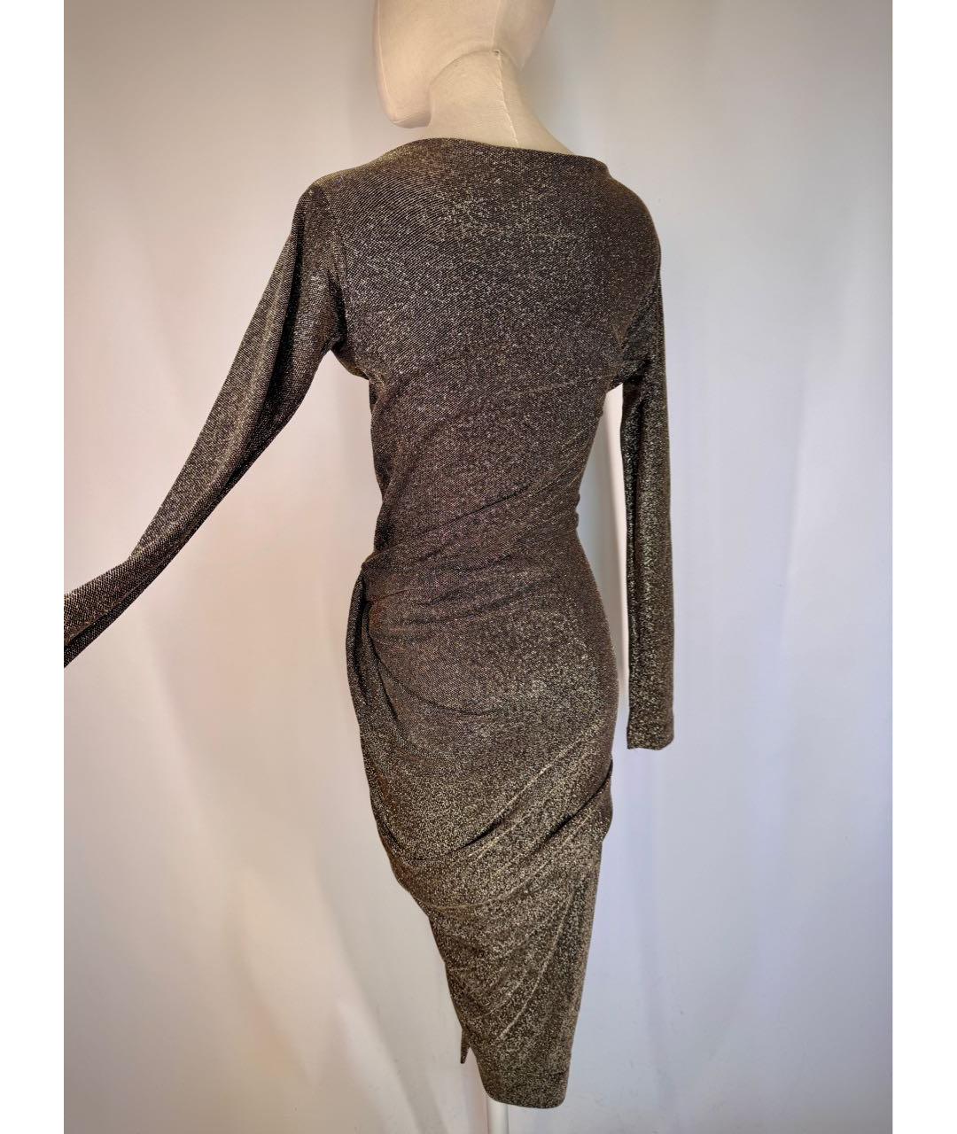 VIVIENNE WESTWOOD Золотое вискозное коктейльное платье, фото 4