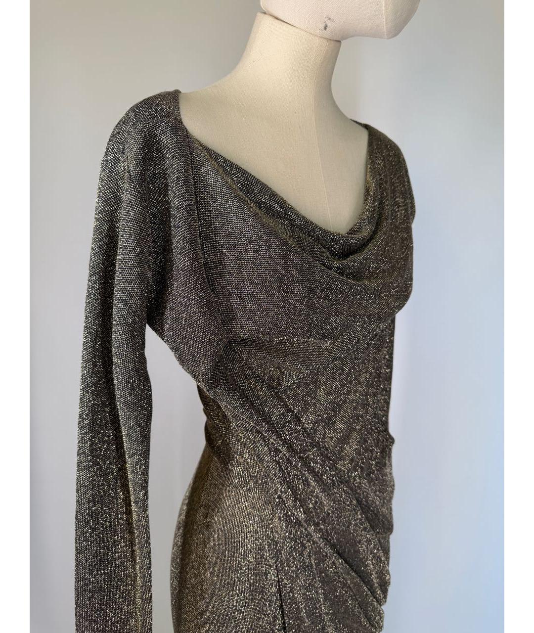 VIVIENNE WESTWOOD Золотое вискозное коктейльное платье, фото 5