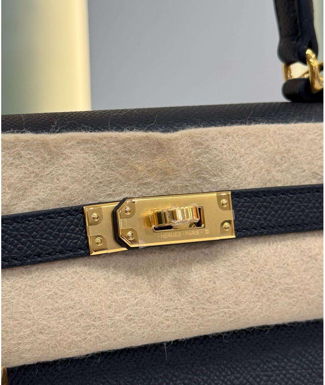 HERMES Черная кожаная сумка через плечо, фото 4