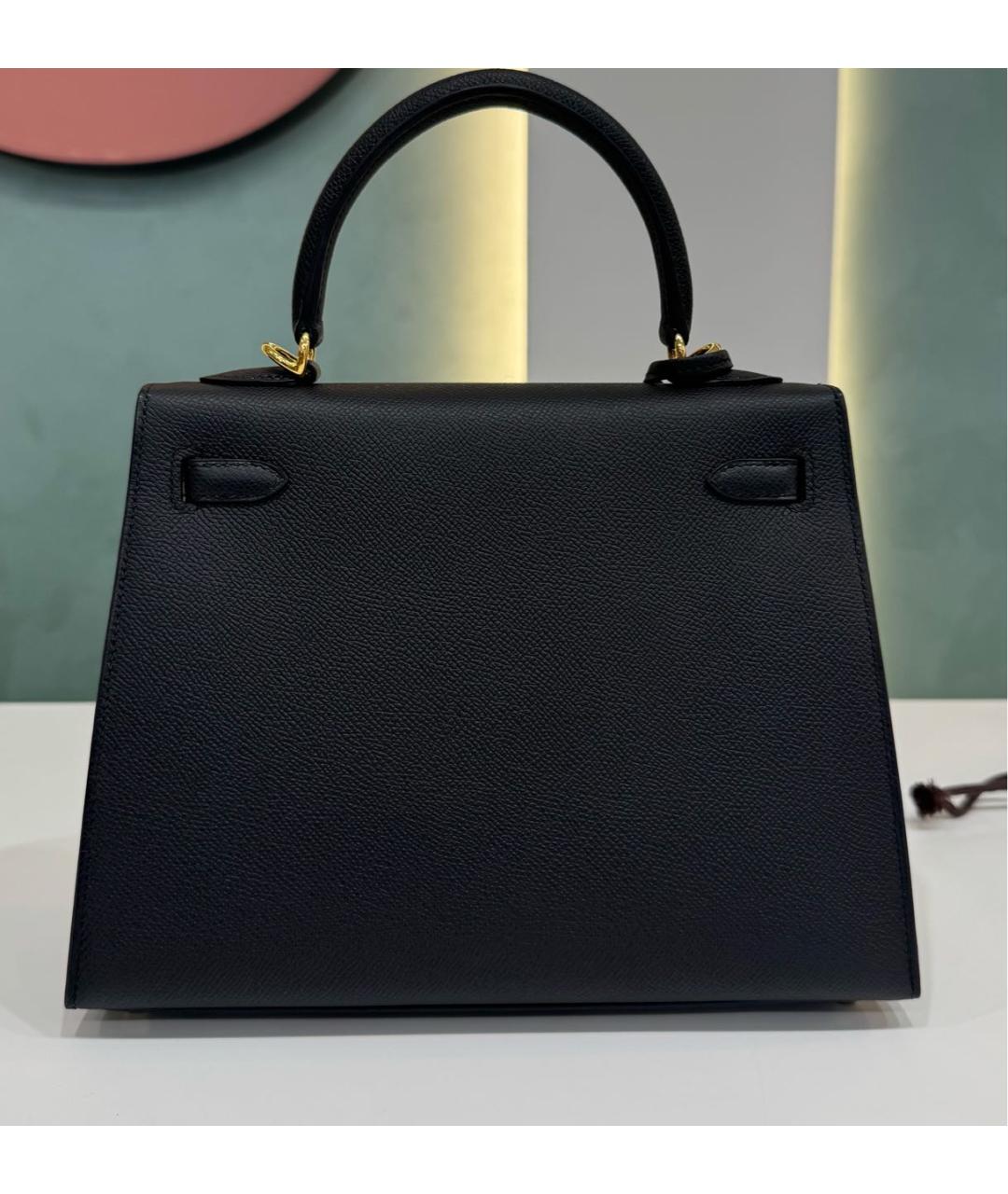 HERMES Черная кожаная сумка через плечо, фото 3