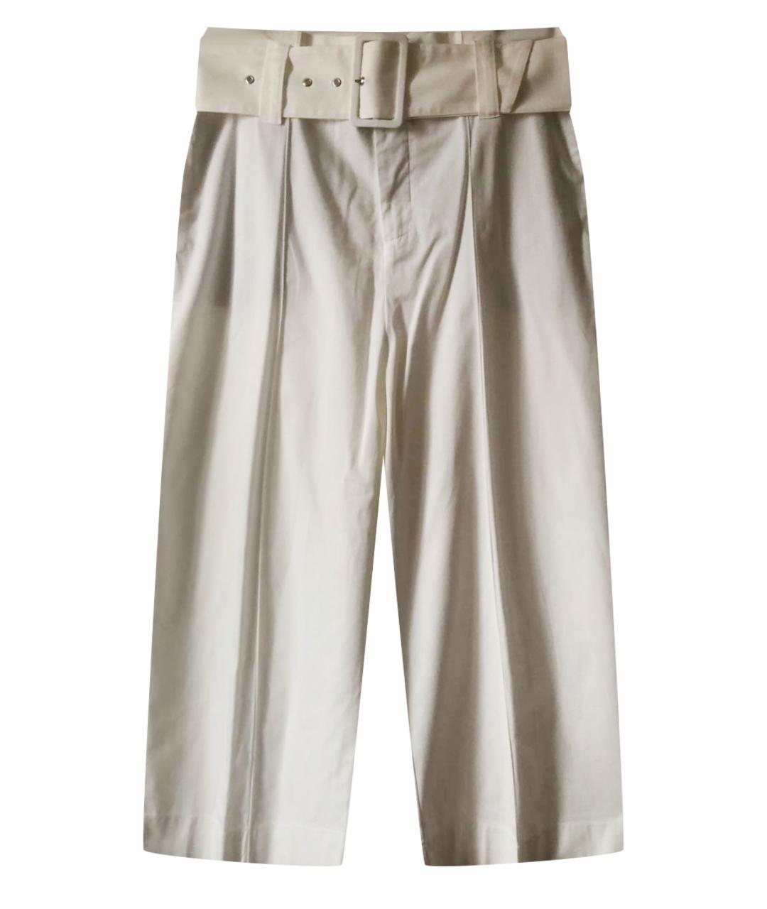 LIU JO Белые хлопковые прямые брюки, фото 1