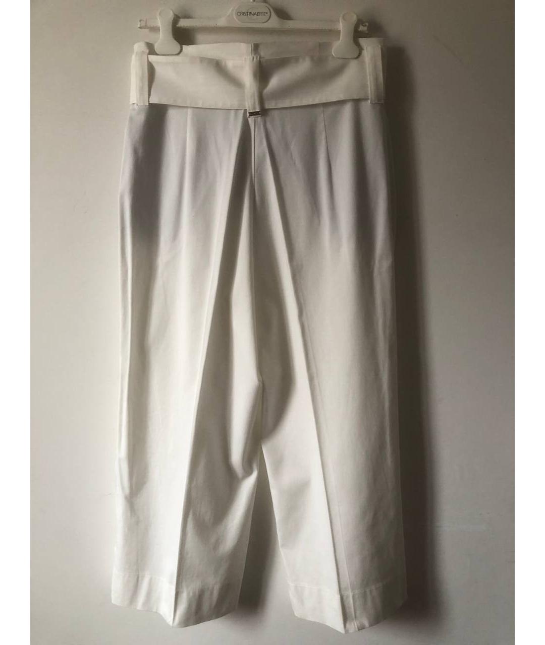 LIU JO Белые хлопковые прямые брюки, фото 8