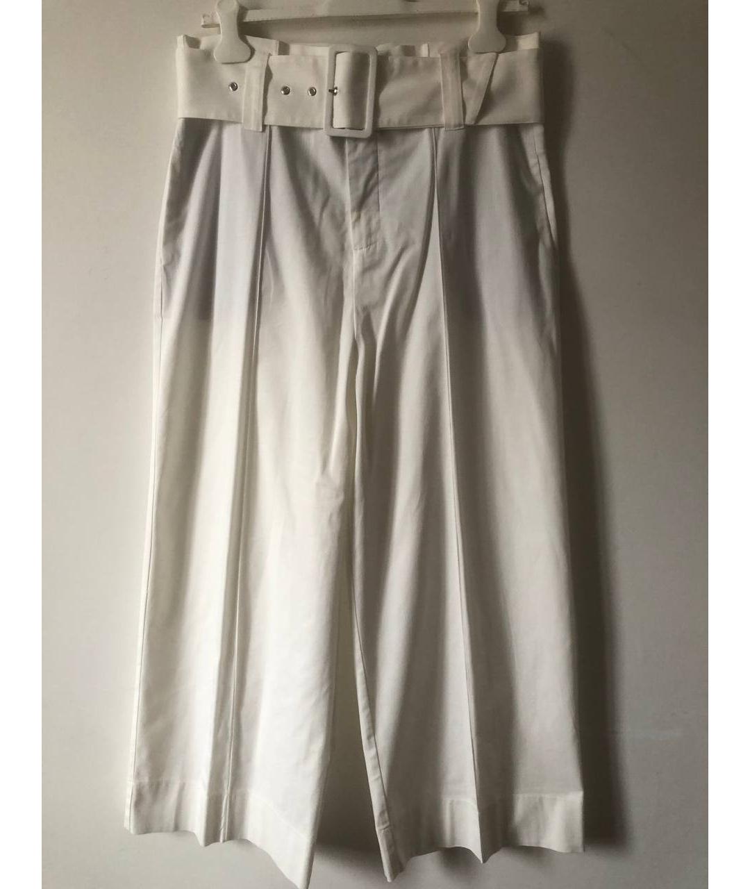 LIU JO Белые хлопковые прямые брюки, фото 9