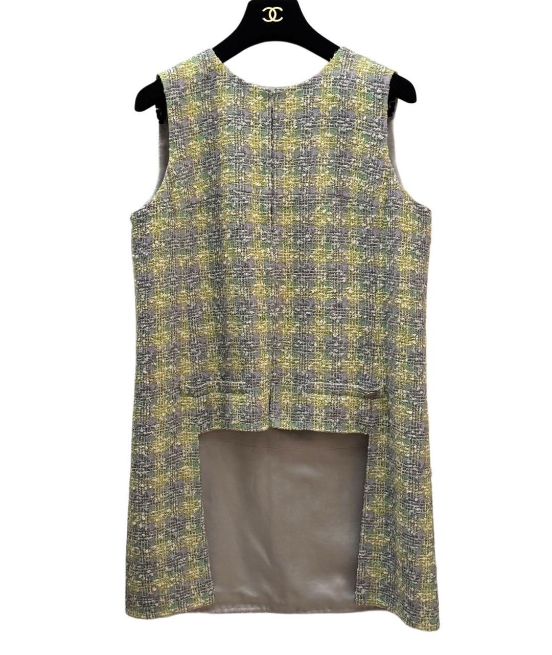 CHANEL Салатовый твидовый жилет, фото 8