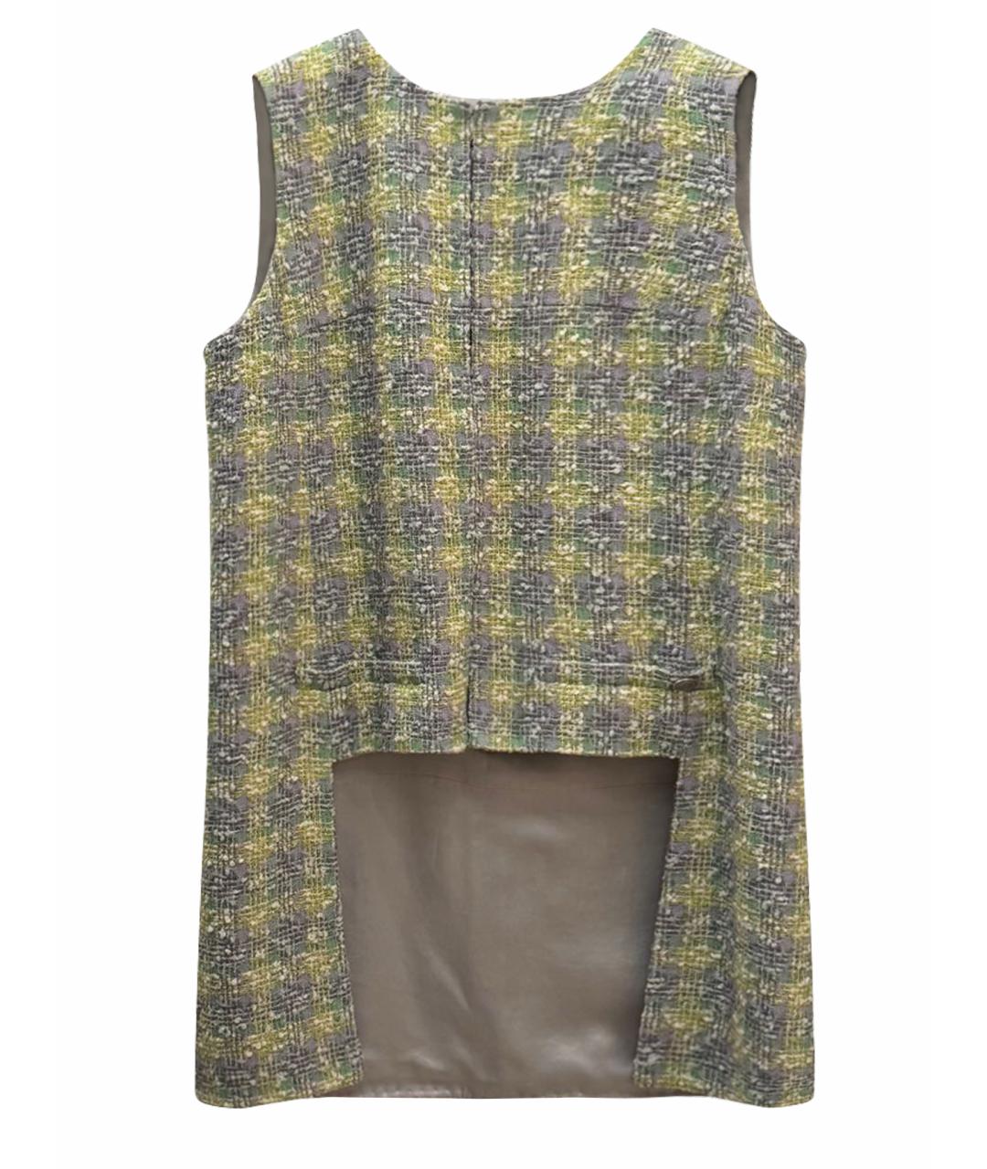 CHANEL Салатовый твидовый жилет, фото 1