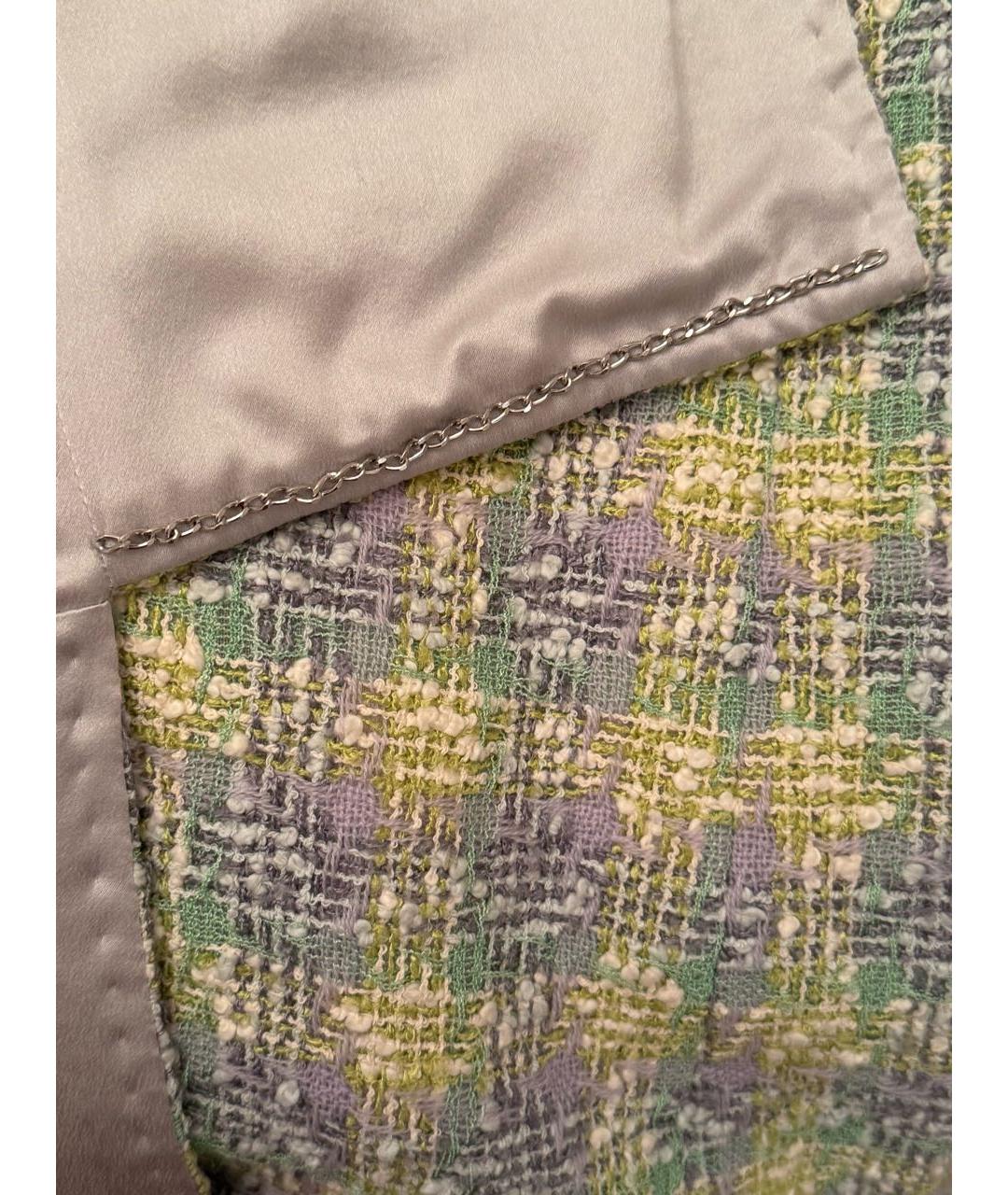 CHANEL Салатовый твидовый жилет, фото 5