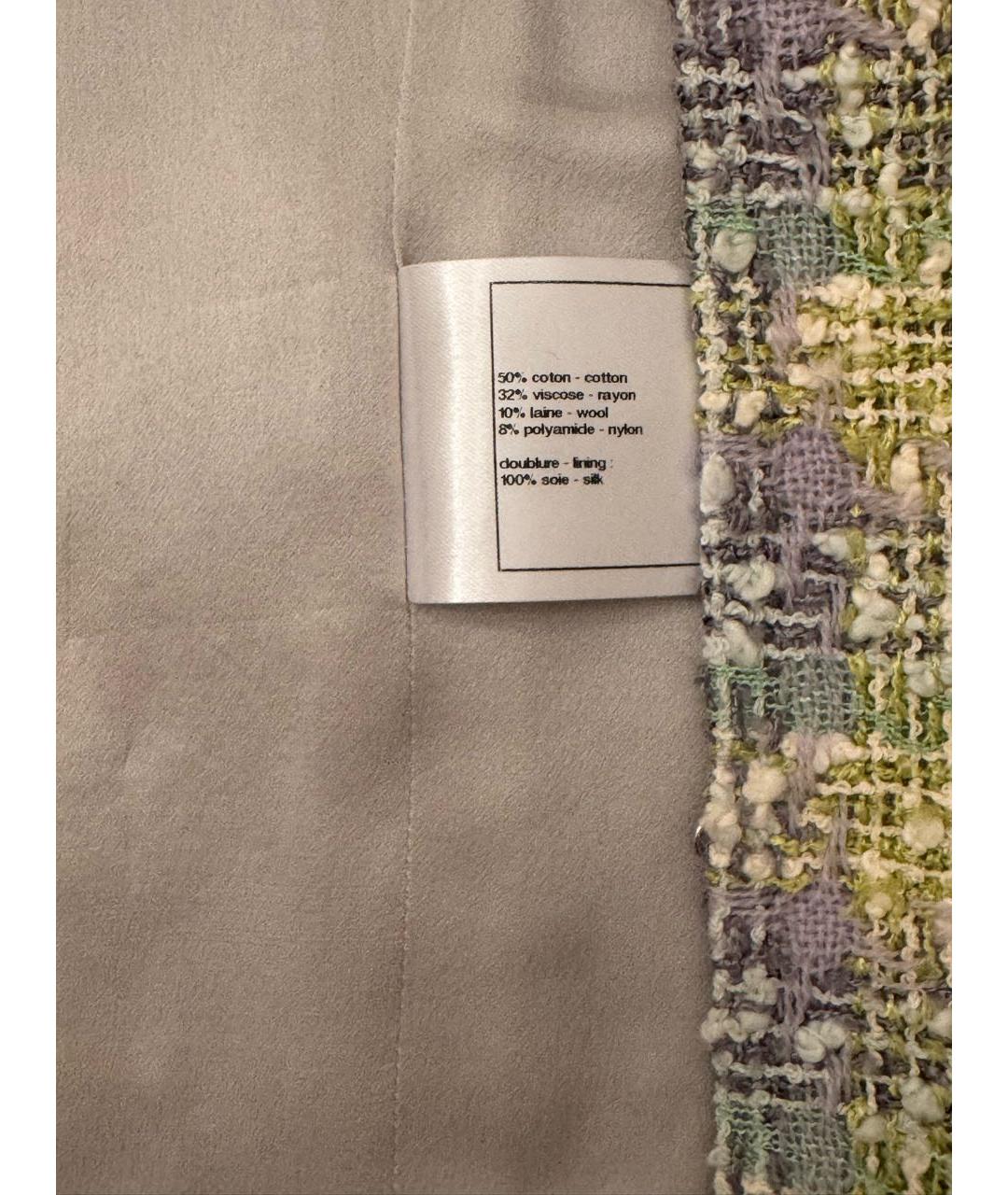 CHANEL Салатовый твидовый жилет, фото 6