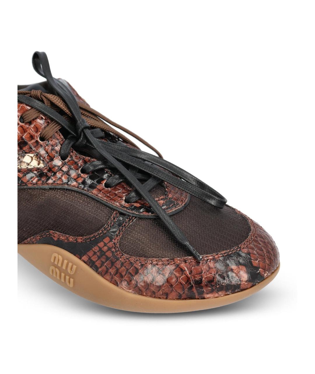 MIU MIU Коричневые синтетические кроссовки, фото 4