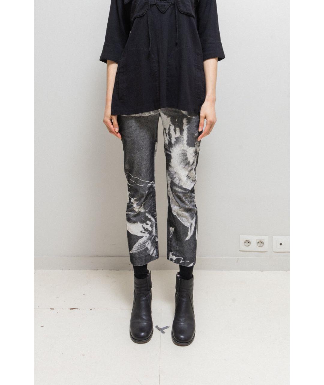 ANN DEMEULEMEESTER Мульти шелковые прямые брюки, фото 8