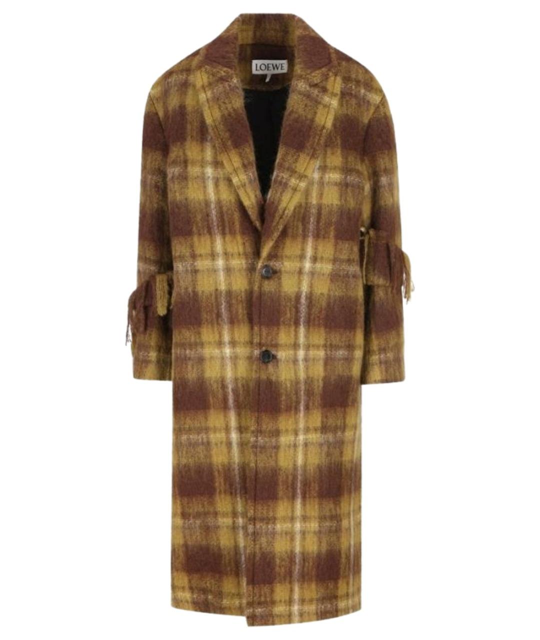 LOEWE Горчичное шерстяное пальто, фото 1