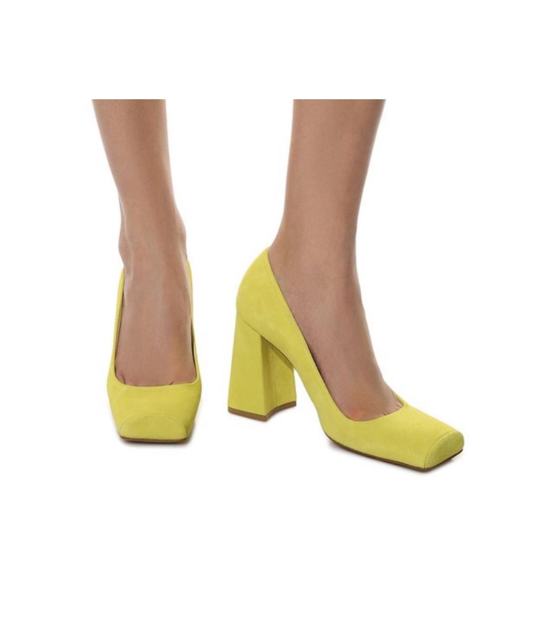 BOTTEGA VENETA Желтые замшевые туфли, фото 5