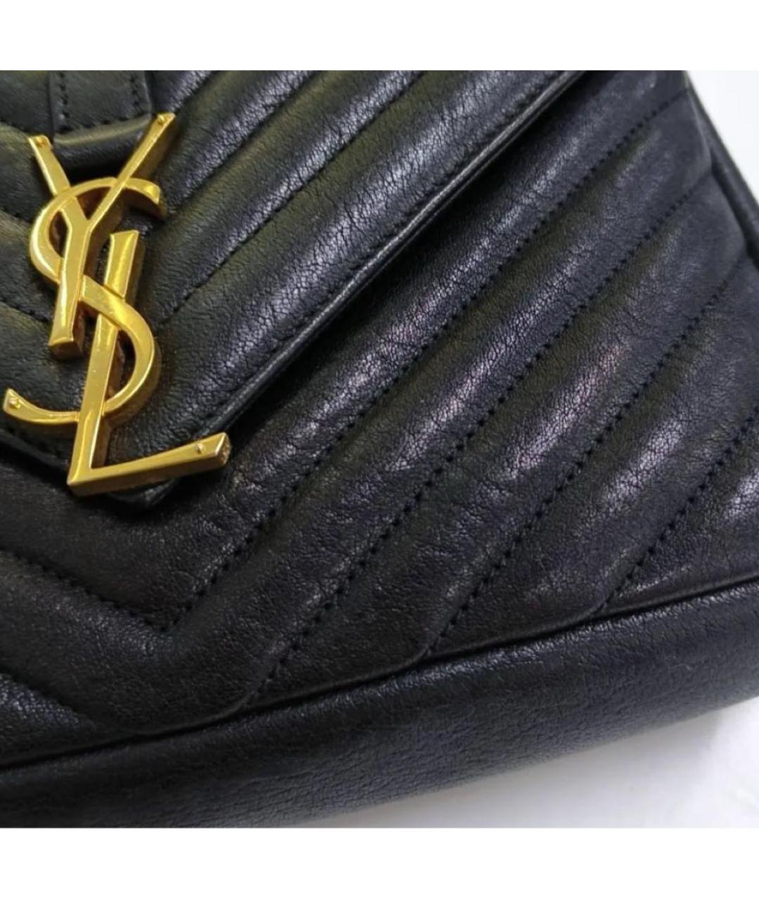 SAINT LAURENT Черная кожаная сумка через плечо, фото 6