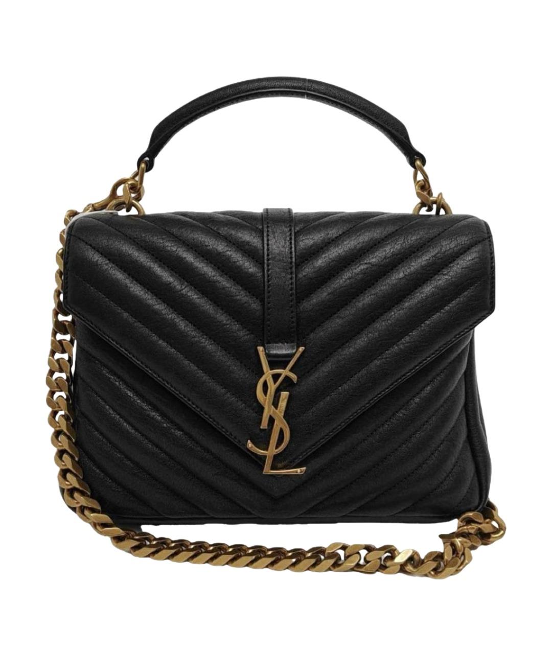 SAINT LAURENT Черная кожаная сумка через плечо, фото 1