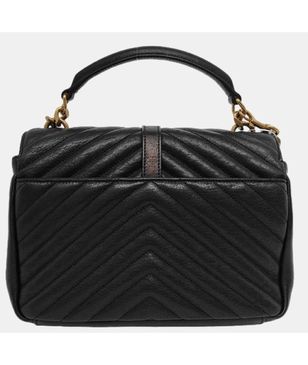 SAINT LAURENT Черная кожаная сумка через плечо, фото 3