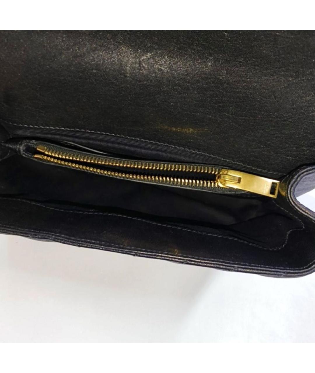 SAINT LAURENT Черная кожаная сумка через плечо, фото 5
