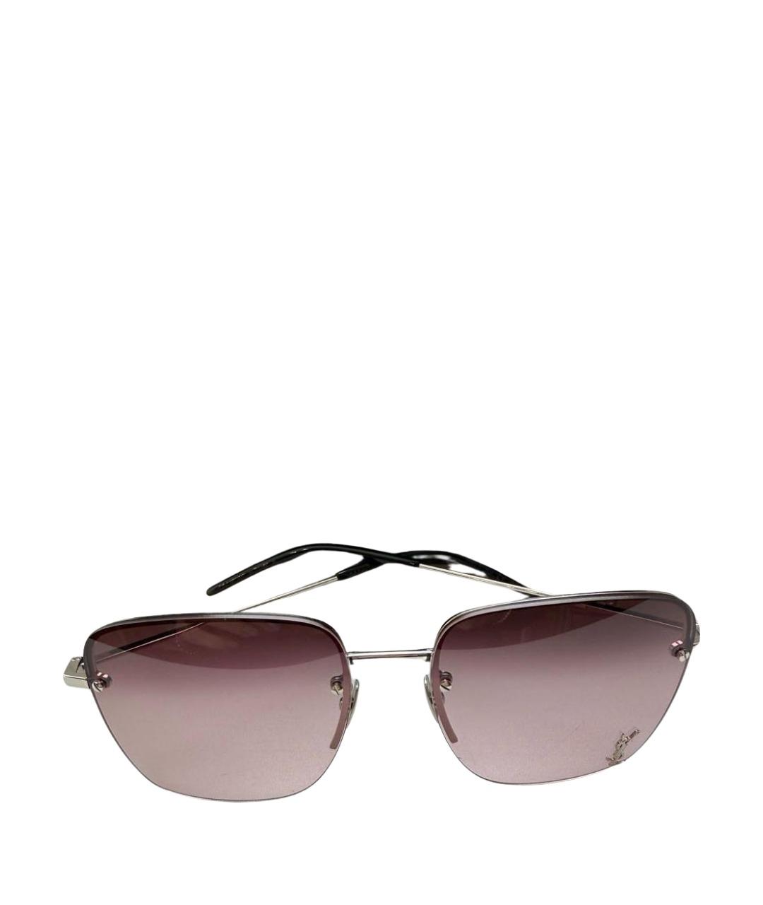 SAINT LAURENT Розовые металлические солнцезащитные очки, фото 1