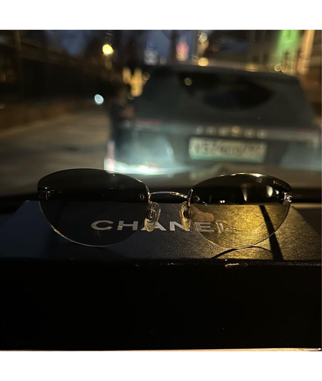 CHANEL Антрацитовые металлические солнцезащитные очки, фото 3