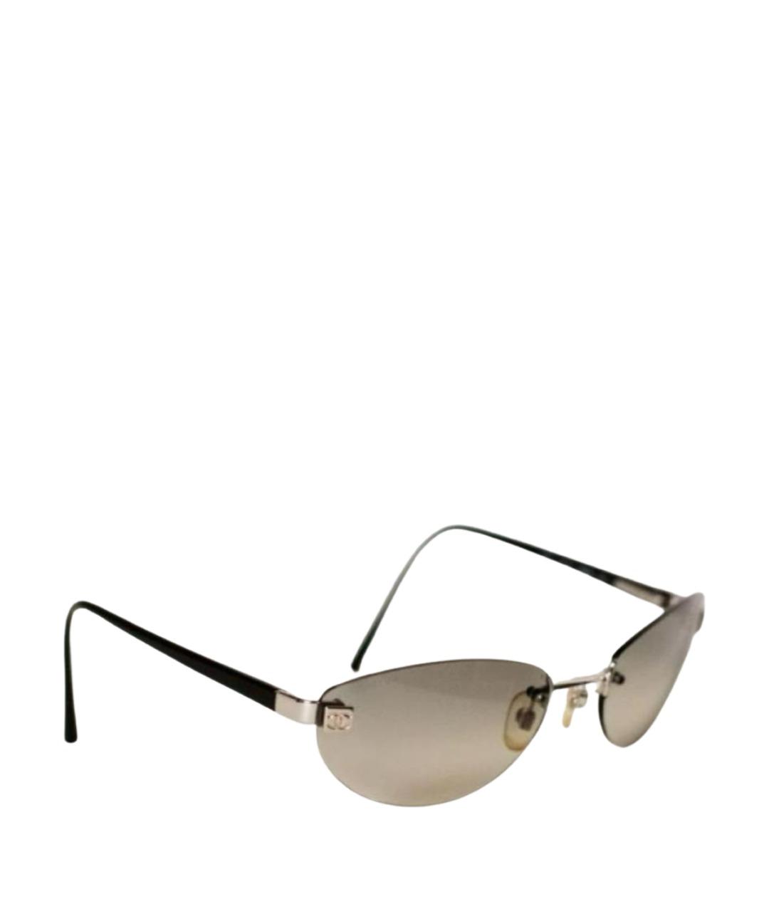 CHANEL Антрацитовые металлические солнцезащитные очки, фото 1