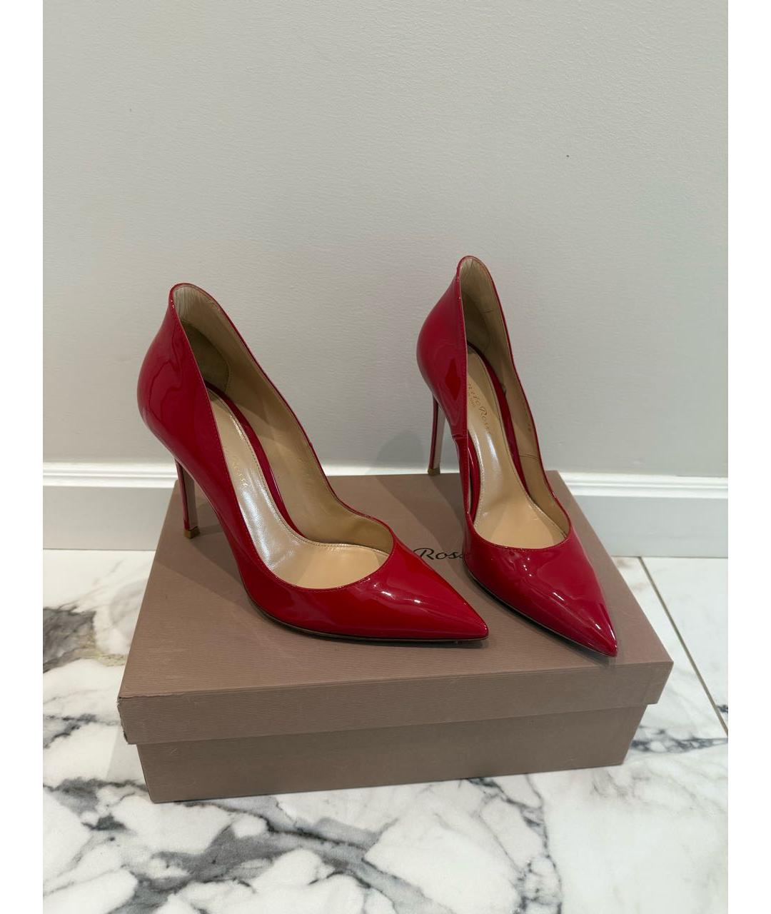 GIANVITO ROSSI Красные туфли из лакированной кожи, фото 4