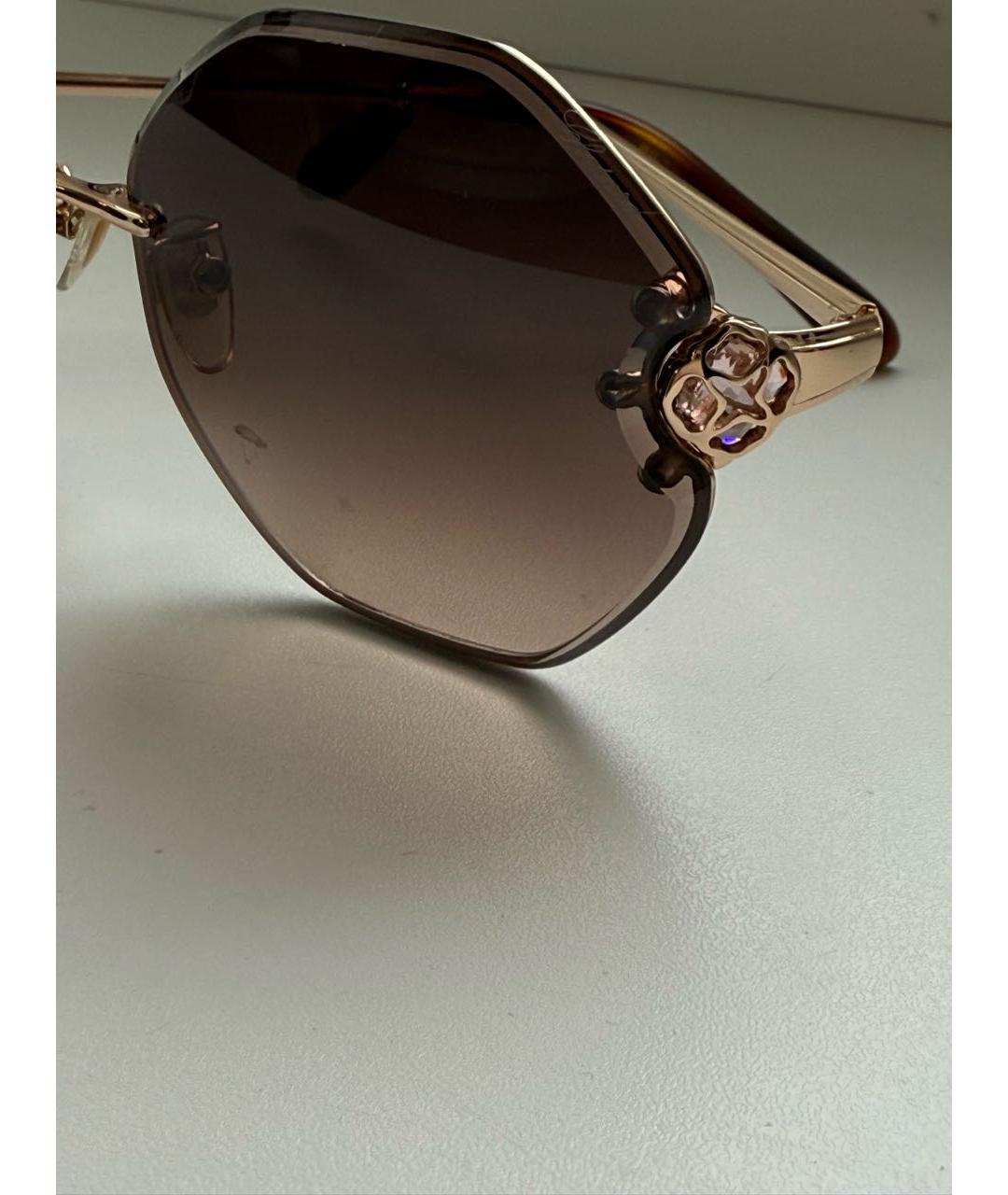 CHOPARD Коричневые металлические солнцезащитные очки, фото 2