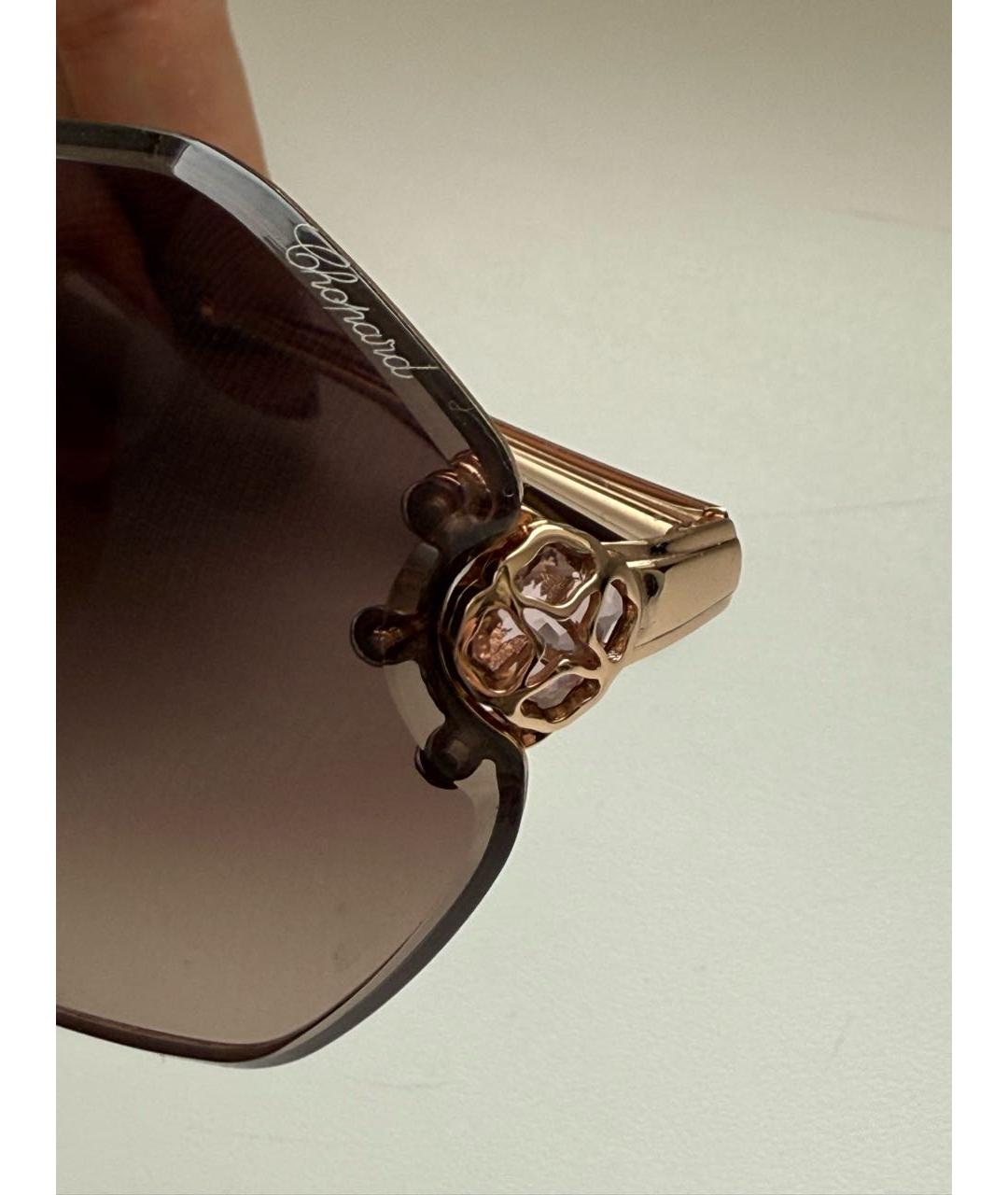 CHOPARD Коричневые металлические солнцезащитные очки, фото 3
