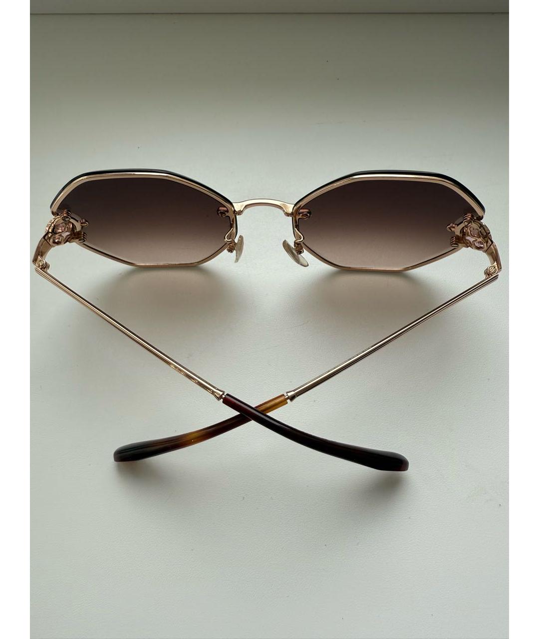 CHOPARD Коричневые металлические солнцезащитные очки, фото 4