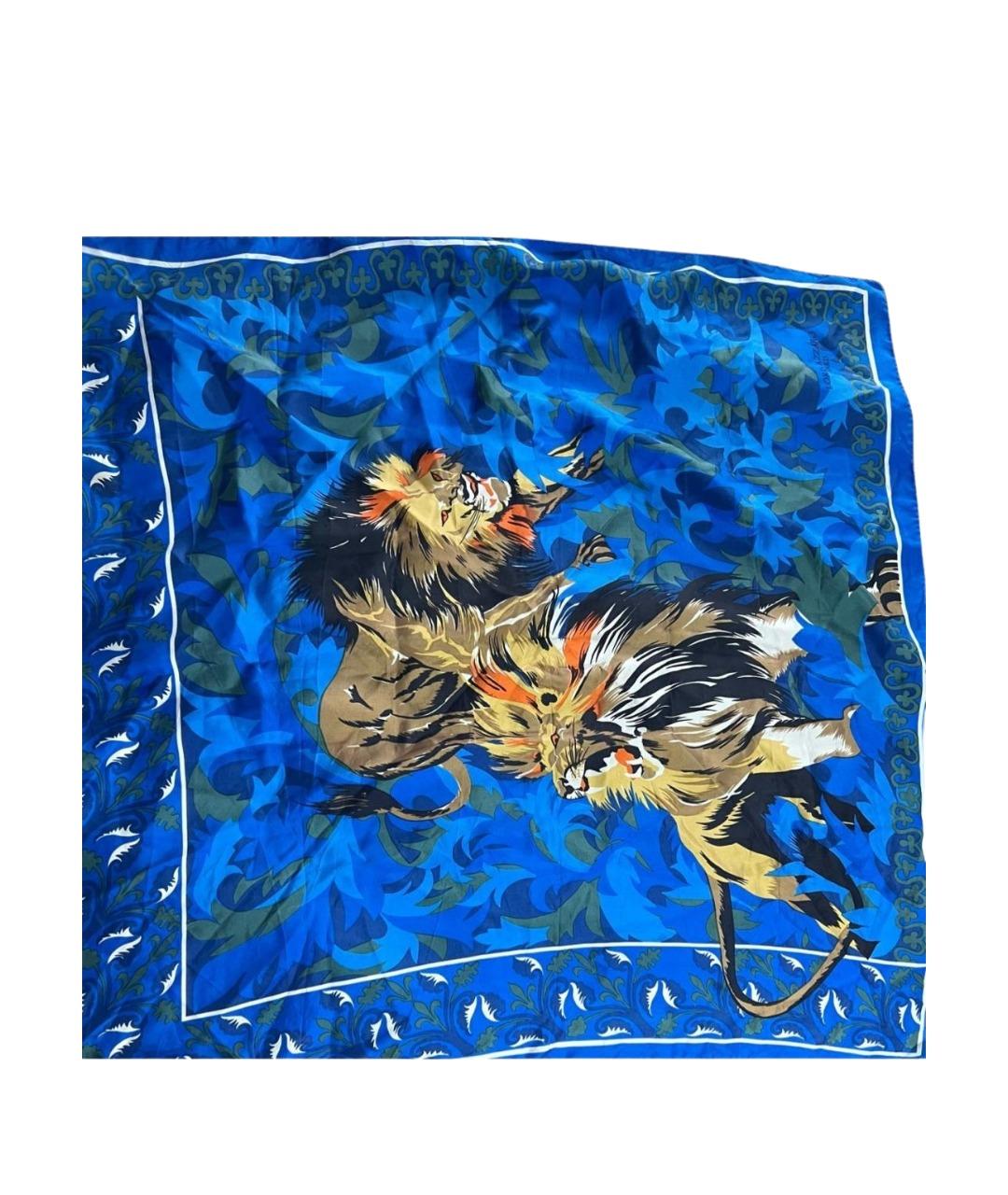 AZZARO Синий шелковый платок, фото 1