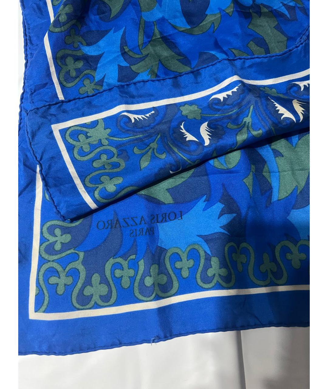 AZZARO Синий шелковый платок, фото 2
