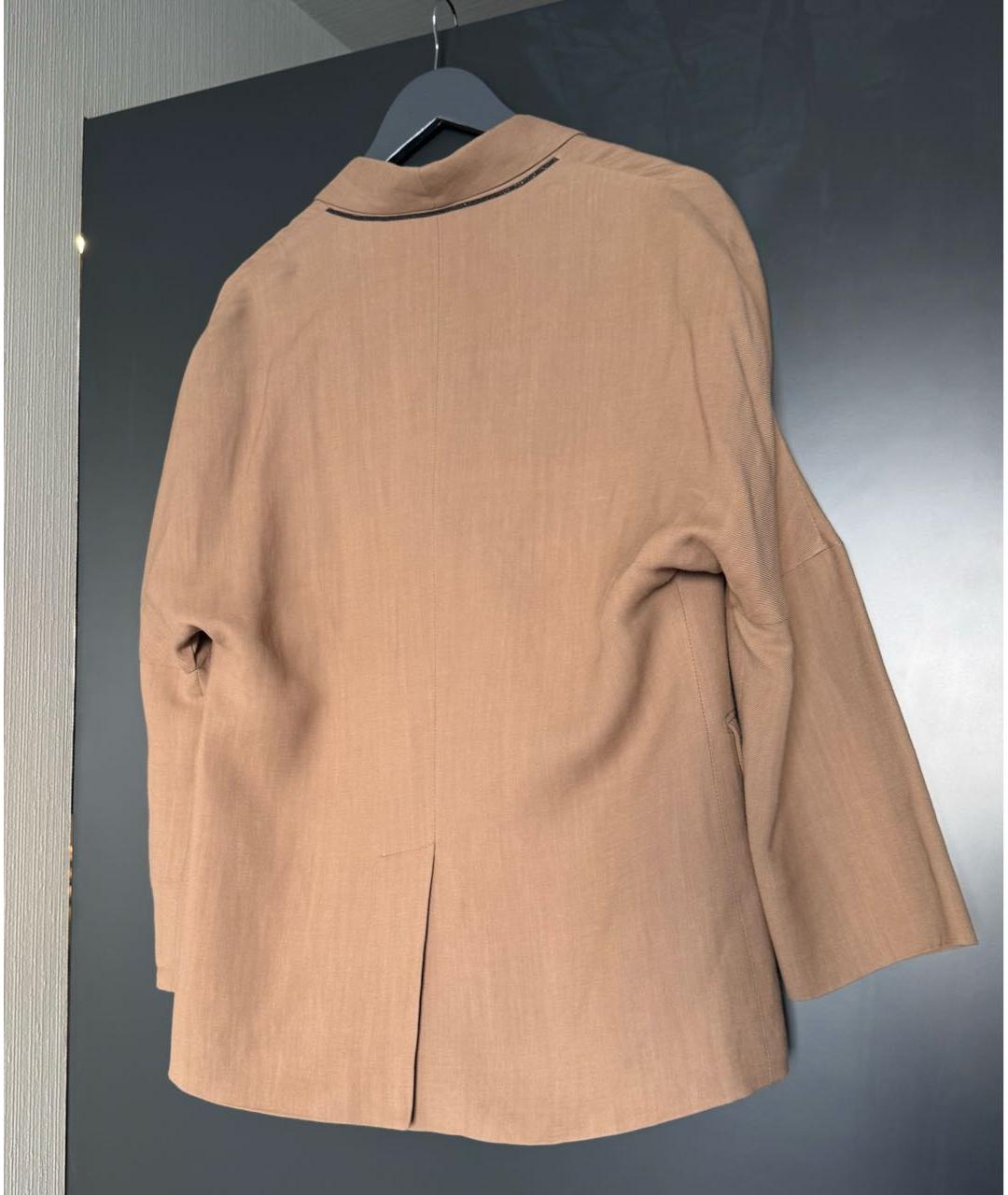 BRUNELLO CUCINELLI Коричневый вискозный жакет/пиджак, фото 2