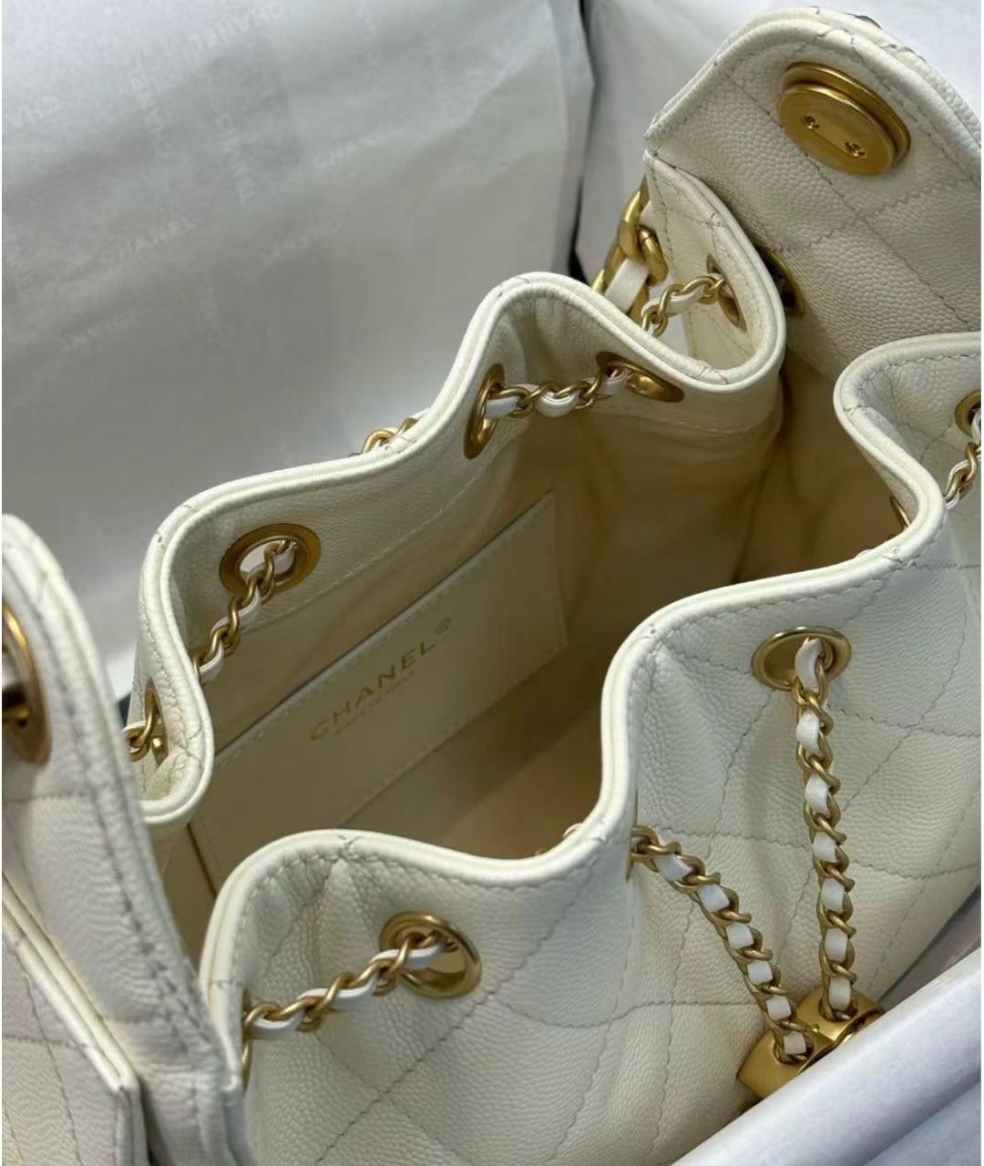 CHANEL Белая кожаная сумка тоут, фото 7