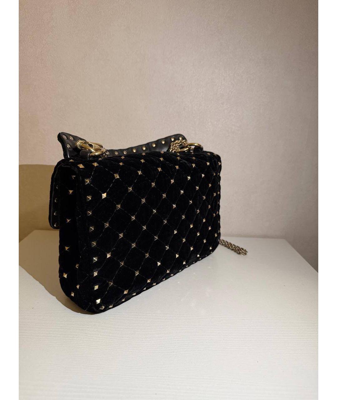 VALENTINO Черная бархатная сумка через плечо, фото 4