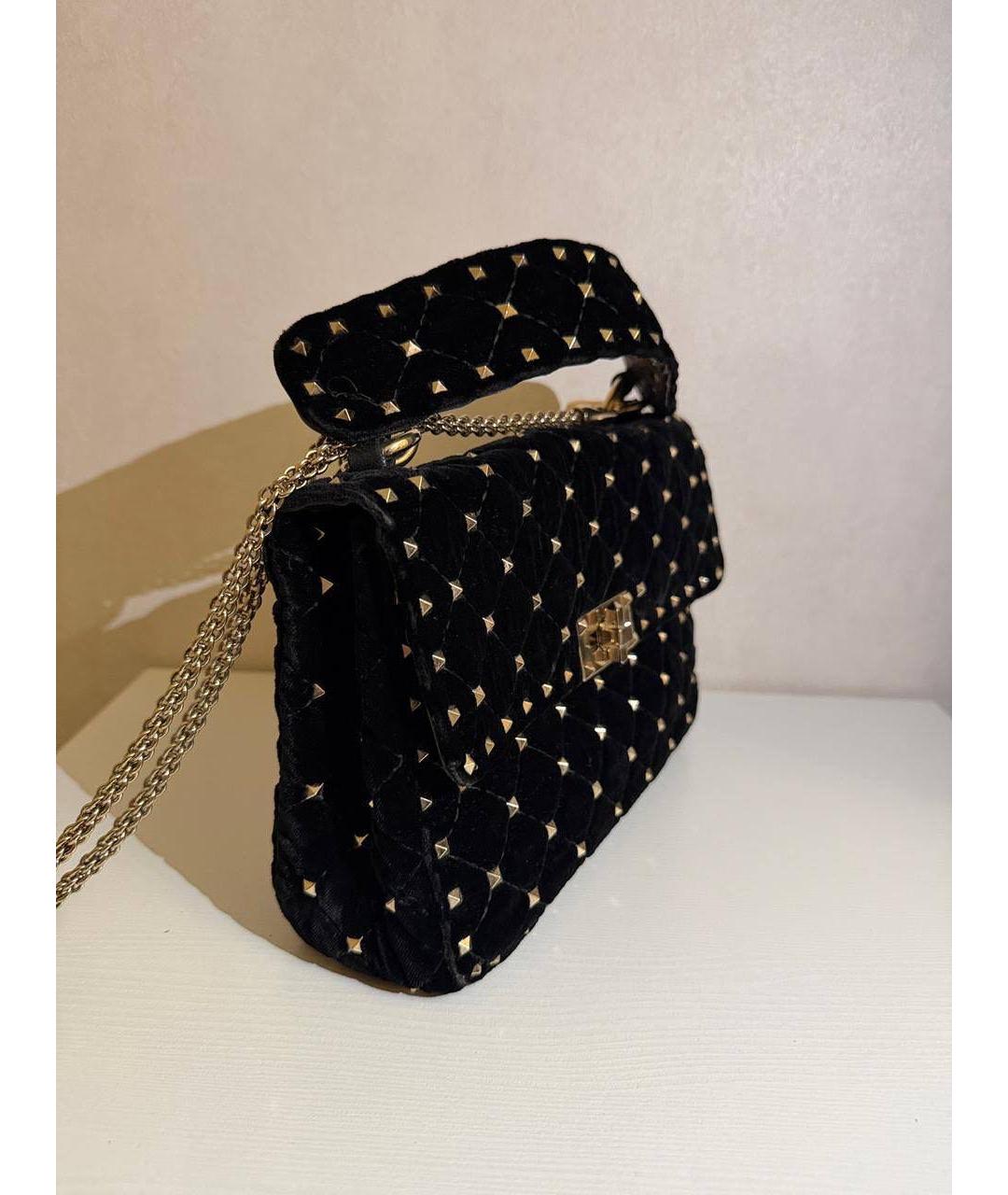 VALENTINO Черная бархатная сумка через плечо, фото 6