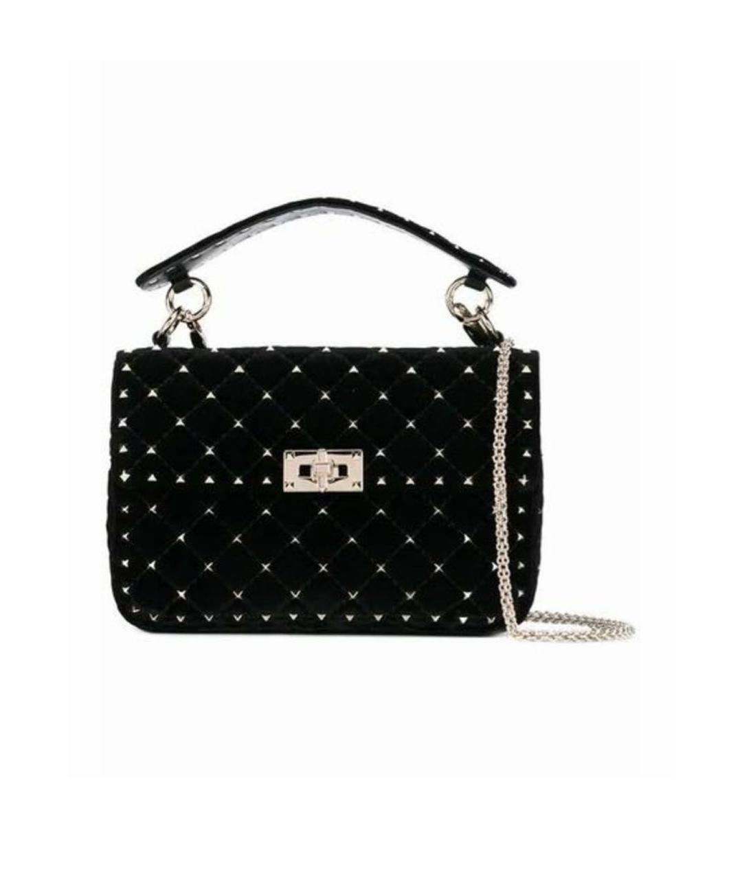 VALENTINO Черная бархатная сумка через плечо, фото 3