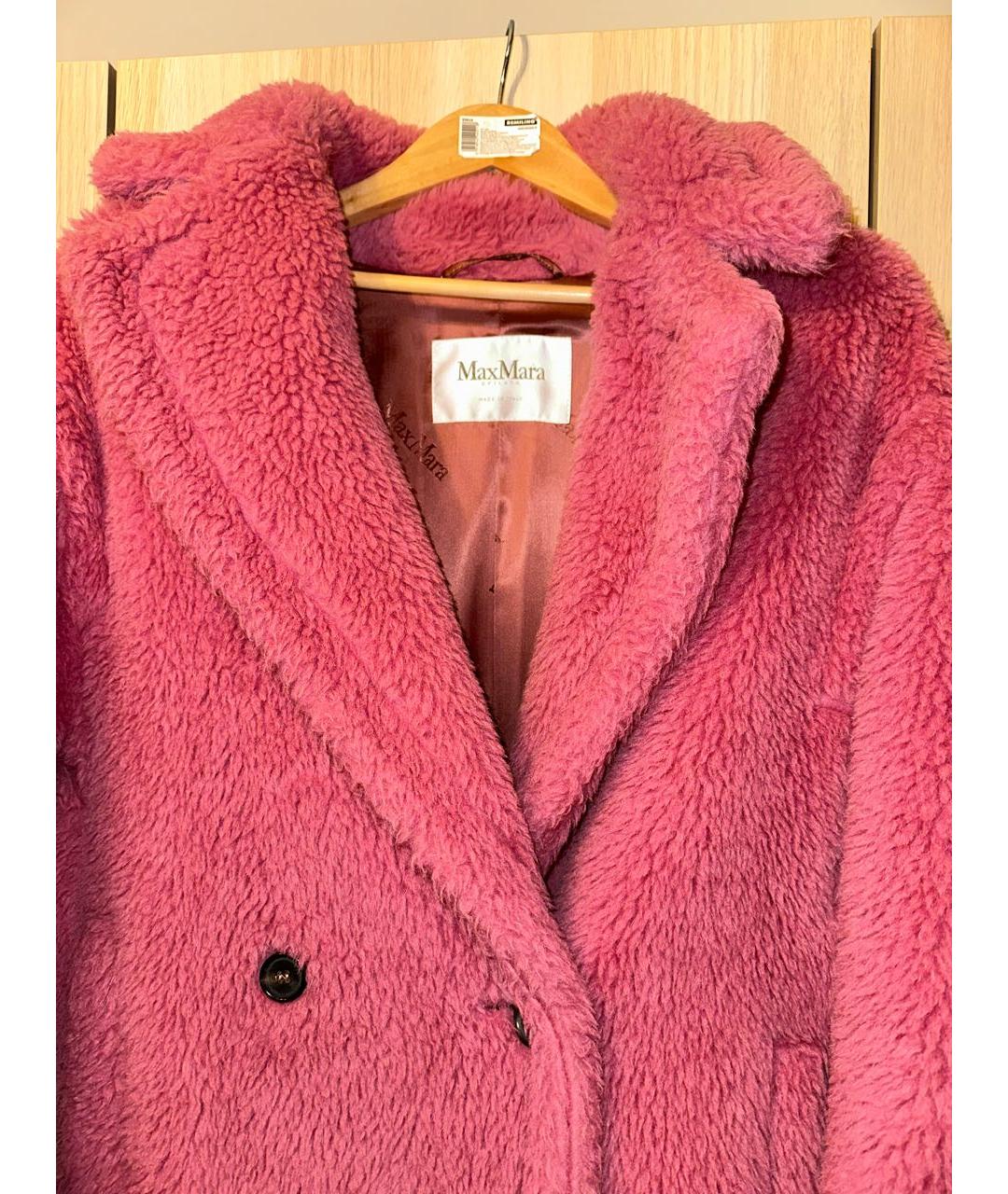 MAX MARA Розовая шерстяная шуба, фото 4