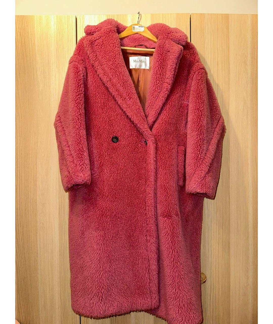 MAX MARA Розовая шерстяная шуба, фото 9