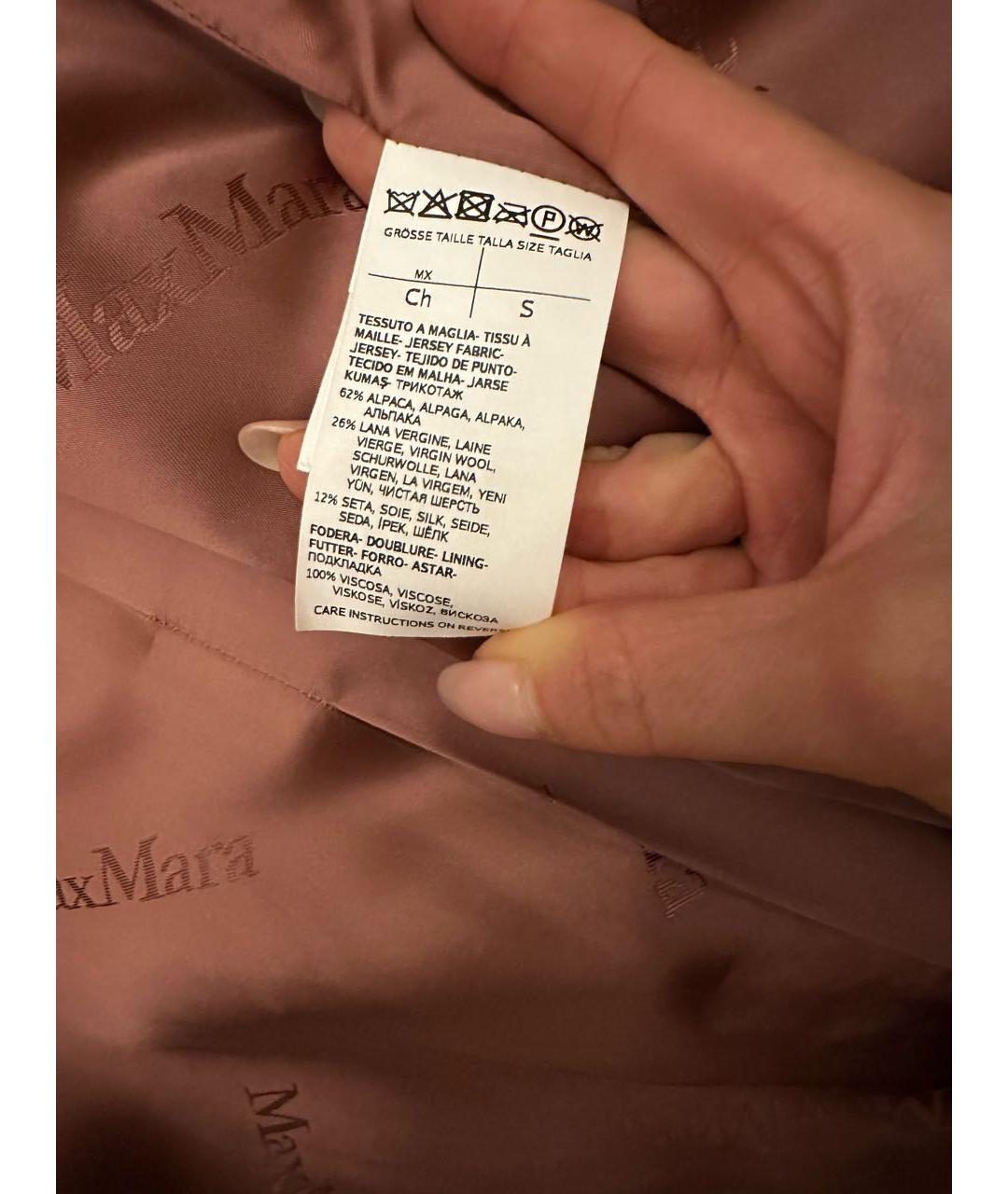 MAX MARA Розовая шерстяная шуба, фото 6